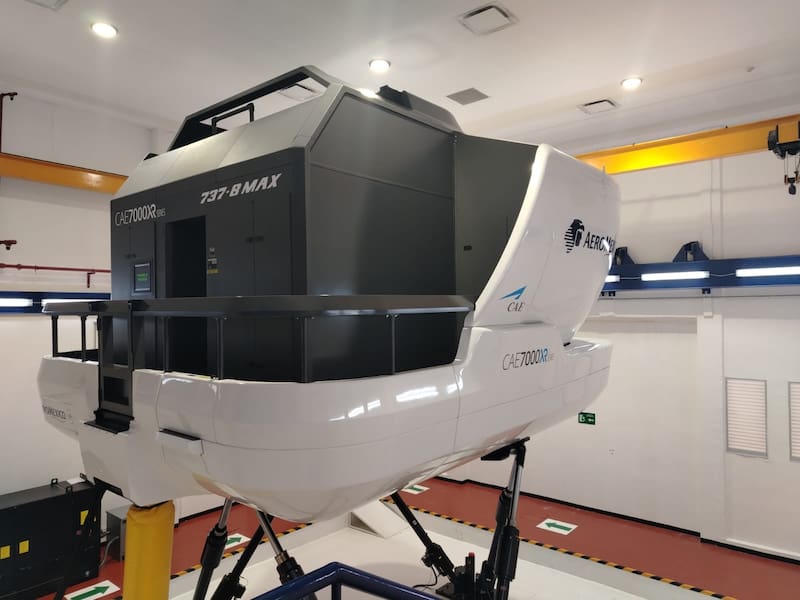 Simulador de Aeroméxico de un Boeing 737 MAX