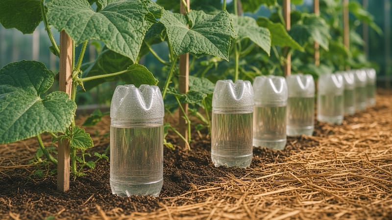 Cómo hacer un sistema de riego con botellas de plástico.