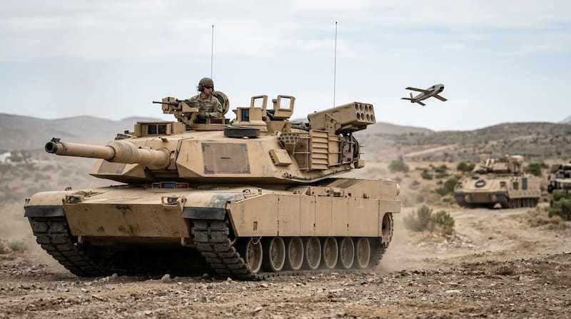 El proyecto busca ampliar las capacidades de los tanques Abrams mediante municiones merodeadoras que pueden lanzarse sin que los soldados abran las escotillas.