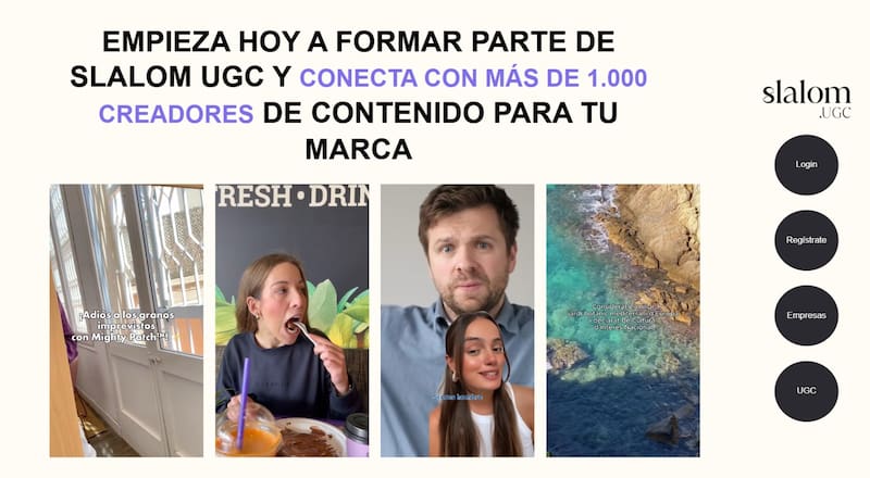 Así funciona el sistema para contratar contenido UGC sin mirar seguidores: planean facturar 1 millón de euros el primer año. (Imagen: Slalom UGC)