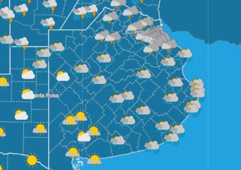 Pronóstico del tiempo del SMN para CABA.