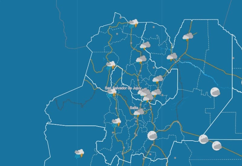 Alerta por lluvias en el norte del país. Fuente: SMN.