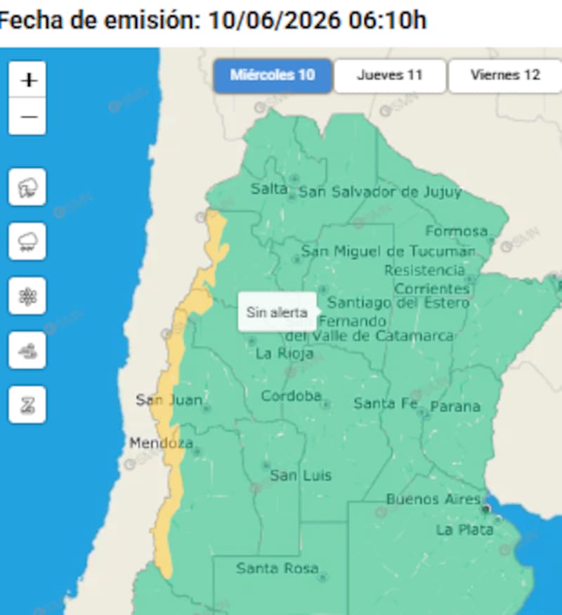 Así estará el clima en la zona cordillerana de la Argentina.