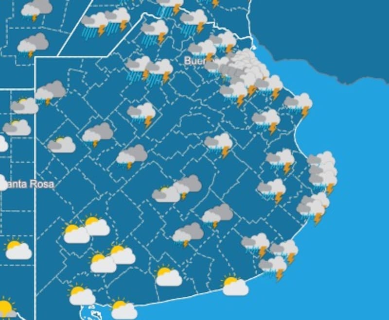 Pronóstico del clima para Buenos Aires. Fuente: SMN.