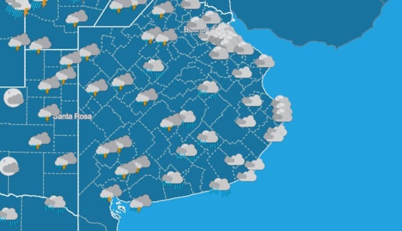 Pronóstico del tiempo del SMN.