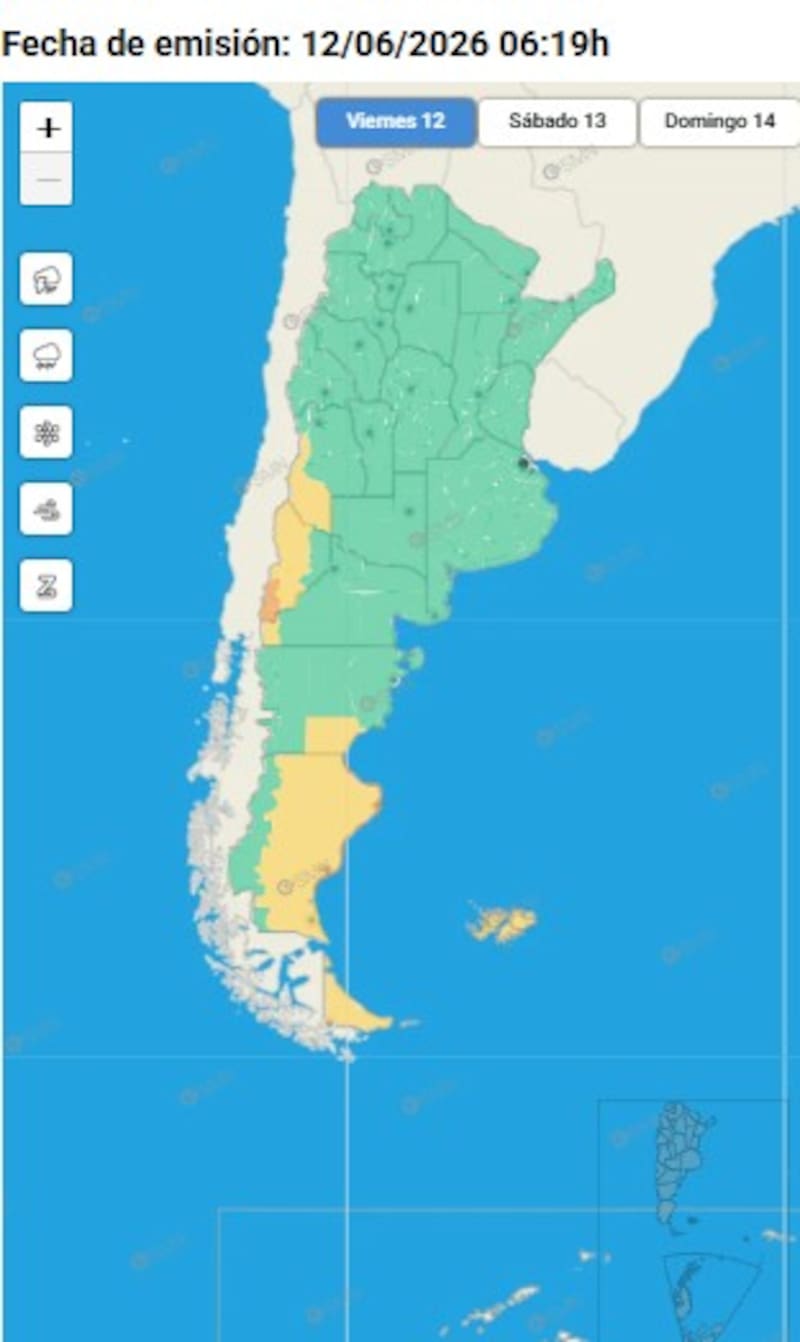 Los alertas amarillos y naranja del Servicio Meteorológico Nacional.