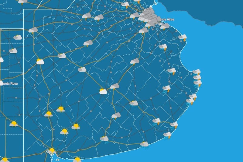 Pronóstico del tiempo para Buenos Aires. Fuente: SMN.