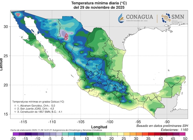 Clima para México hoy.