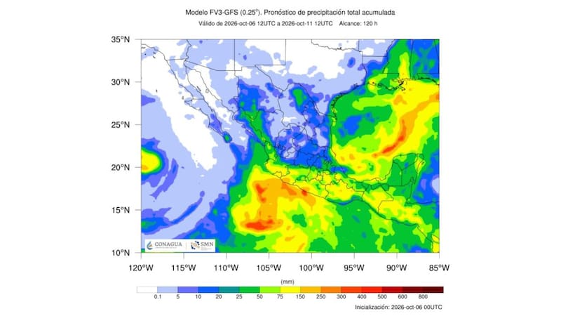 Las fuertes tormentas estarán acompañadas de descargas eléctricas, ráfagas de viento y posible caída de granizo en estados del centro y sur de México.