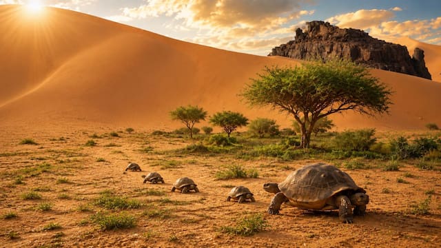 Fracasaron al plantar árboles y soltaron 500 tortugas en el desierto del Sahara, cinco años después crecieron zonas verdes donde solo había arena