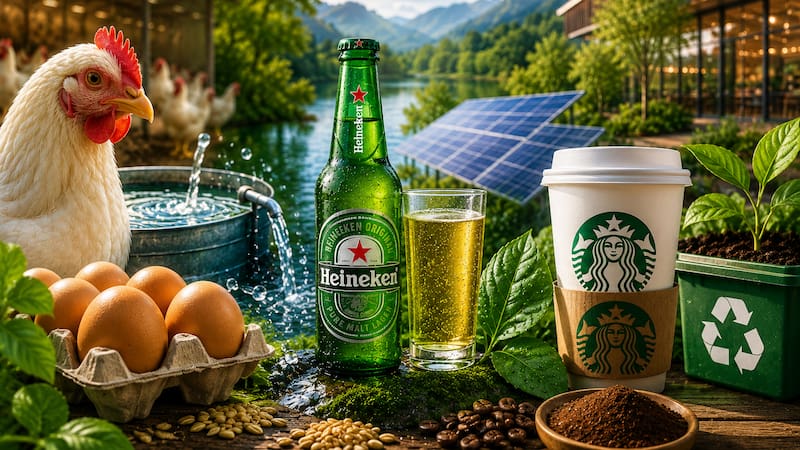 Sostenibilidad de empresas de bebidas y alimentos | Imagen elaborada con ChatGPT