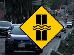 Qué significa la señal de tránsito con un camino y líneas onduladas en el medio