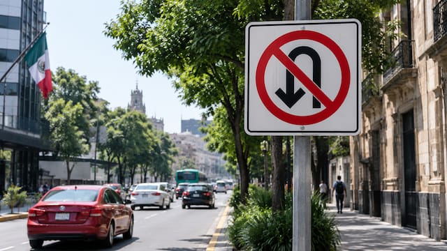Qué significa la señal de tránsito con un círculo rojo y una flecha en “U” invertida tachada