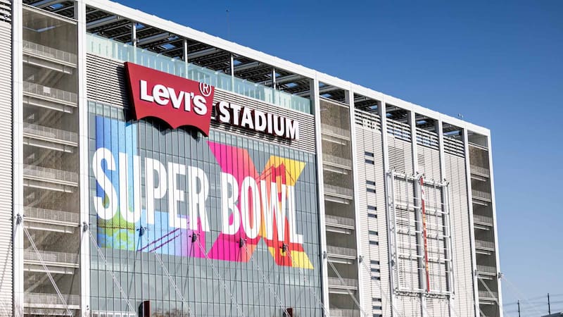 El Levis Stadium, casa de los 49ers, será la sede del Super Bowl LX este domingo.