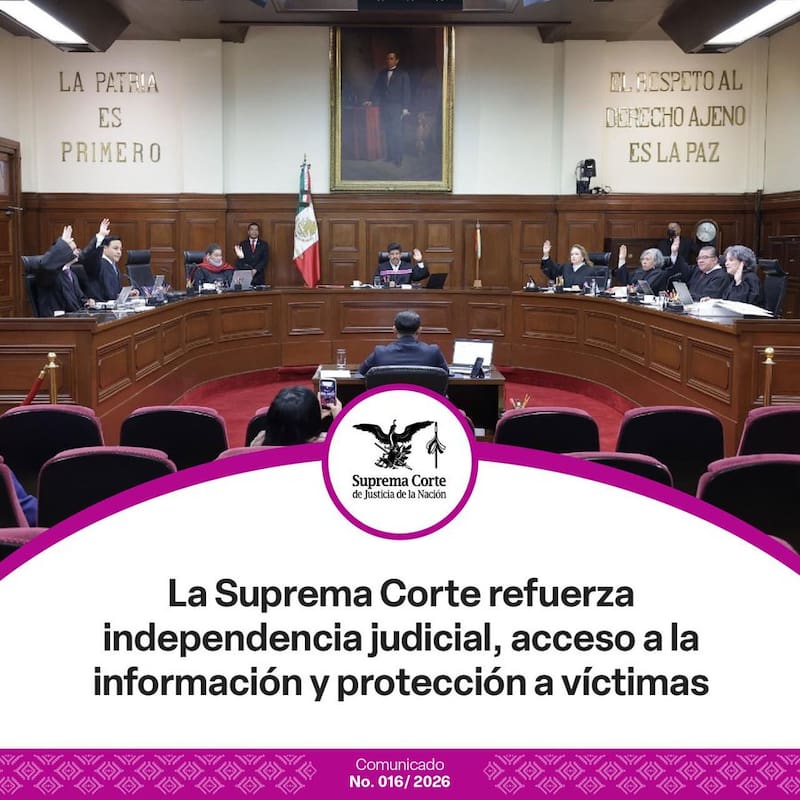 La Suprema Corte de Justicia de la Nación confirmó emitió una serie de comunicados a partir de los cuales busca reforzar la independencia judicial, el acceso a la información y la protección a las víctimas. (Foto: Archivo).