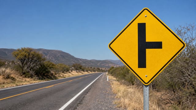 Cuál es el significado de la señal de tránsito de una T lateral con un fondo amarillo y por qué es importante