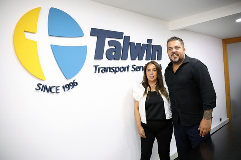 Gabriel y Mónica Taberna, presidente y vicepresidente de Talwin Transport Service S.A.
