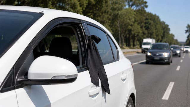 Qué significa ver una tela negra colgando de la ventana de un auto en la ruta y por qué hay que respetar esta señal