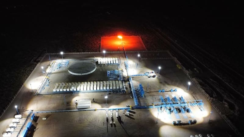 Planta Modular Rincón de Aranda, en Vaca Muerta, vista de Dron.