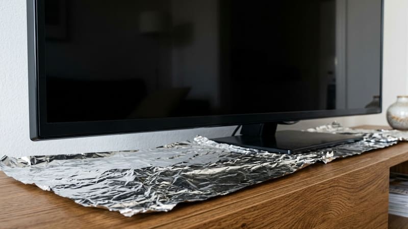 Cortar un trozo de papel de aluminio y colocarlo debajo del televisor: para qué sirve y por qué lo recomiendan los expertos.