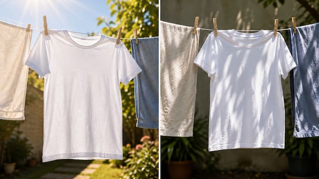 Tender la ropa al sol directo o a la sombra: cuál es la mejor opción para que no se dañe