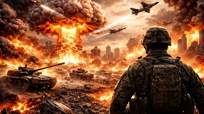 Tercera Guerra Mundial: los únicos dos países que quedarían en pie, según la IA (Imagen ilustrativa generada con Chat GPT)