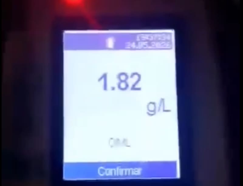 El conductor reconoció frente a los agentes que había consumido bebidas alcohólicas (Fuente: Captura de Redes Sociales).