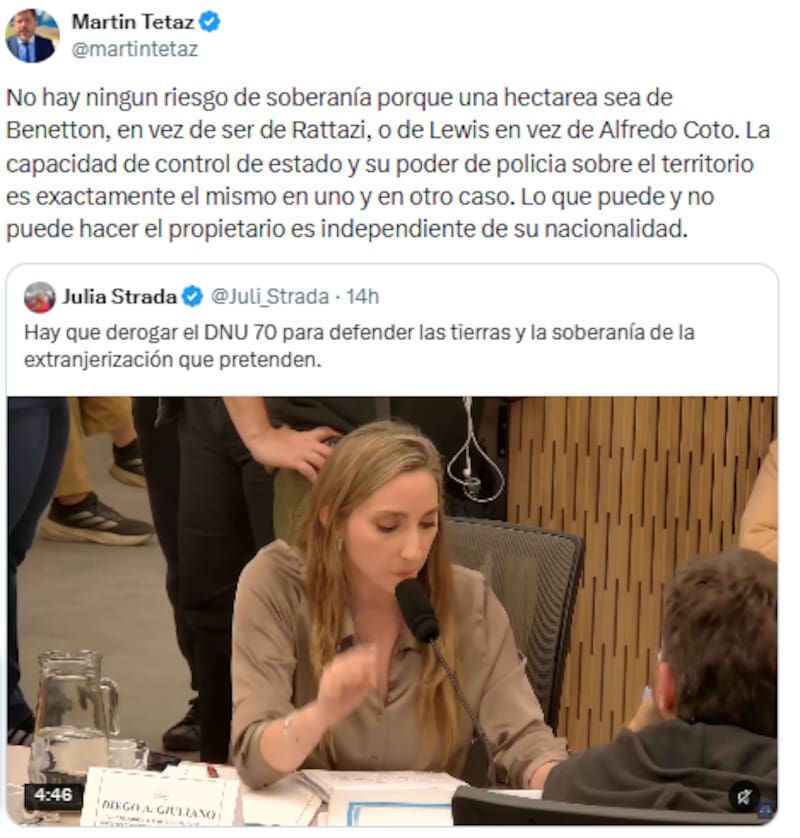 El cruce de Tetaz con Strada en X.