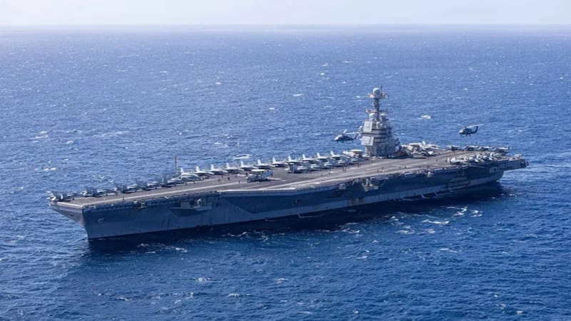 Portaaviones USS Gerald R. Ford de la Marina estadounidense. Foto: EFE