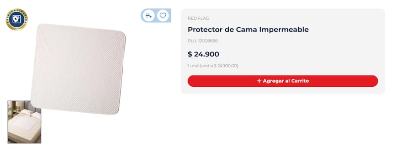 La opción disponible en la cadena está fabricada con distintas capas y puede lavarse fácilmente después de su uso.