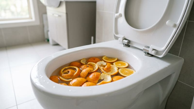Tirar cáscaras de naranja en el inodoro.