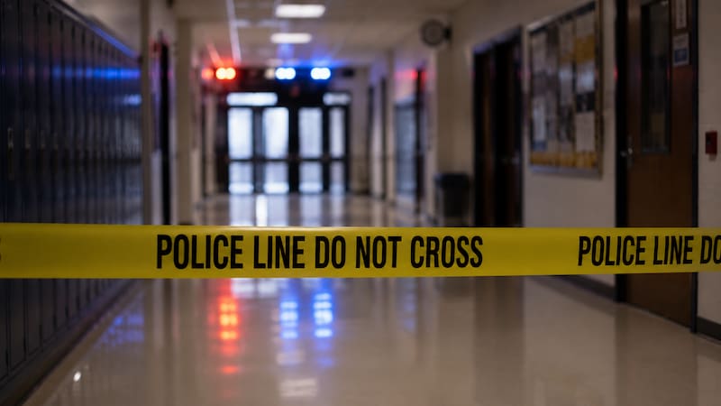 Masacre escolar: un estudiante de 14 años llevó un arma al colegio y protagonizó un tiroteo con nueve muertos. (Representación creada con IA)