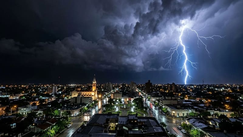 Tormenta eléctrica en Santa Rosa.
