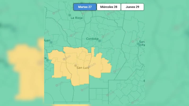 Las zonas de Córdoba bajo alerta meteorológica amarilla.