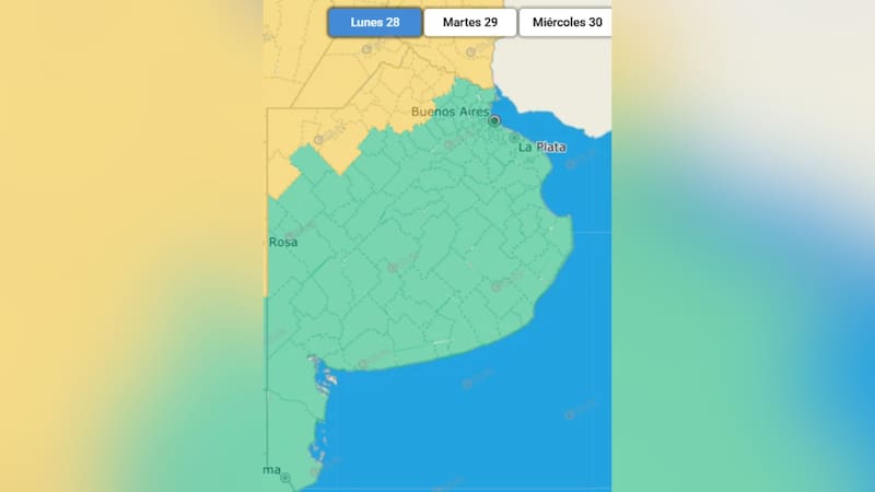 El SMN emitió la alerta amarilla para este lunes.
