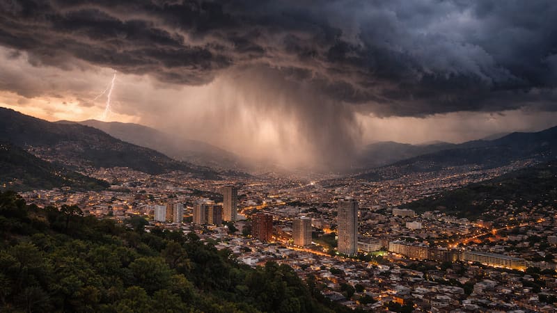 Alerta por “tormenta negra” la próxima semana sobre Medellín: qué es el fenómeno que se aproxima y por qué preocupa