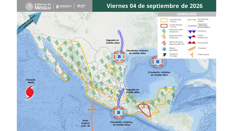 Se aproxima un diluvio histórico este viernes 4 y sábado 5 de septiembre: lluvias intensas, posibles granizadas y rachas de viento en estas zonas del país