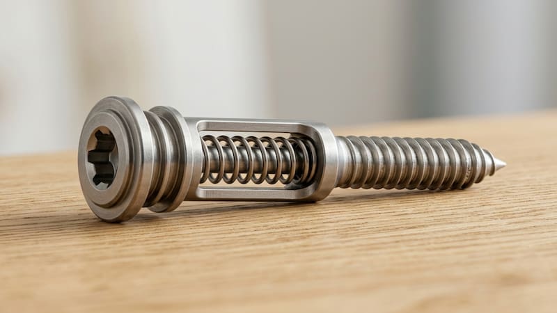 El secreto del tornillo está en su diseño interno: tiene un muelle en el centro que actúa como amortiguador de ondas sonoras.