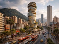 La obra del siglo | Inauguran mega edificio con hotel y helipuerto que recuerda a la Torre de Pisa en plena capital latinoamericana