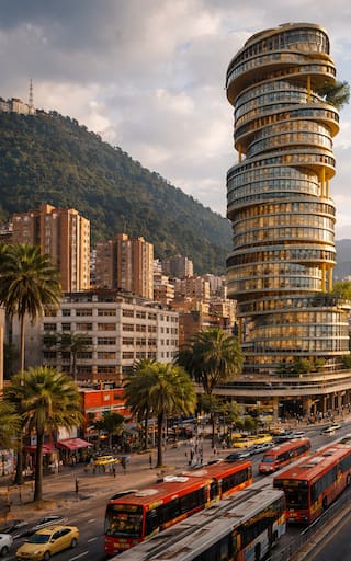 La obra del siglo | Inauguran mega edificio con hotel y helipuerto que recuerda a la Torre de Pisa en plena capital latinoamericana