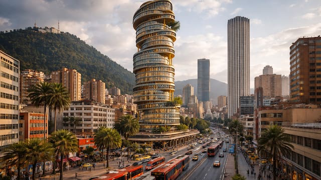 La obra del siglo | Inauguran mega edificio con hotel y helipuerto que recuerda a la Torre de Pisa en plena capital latinoamericana