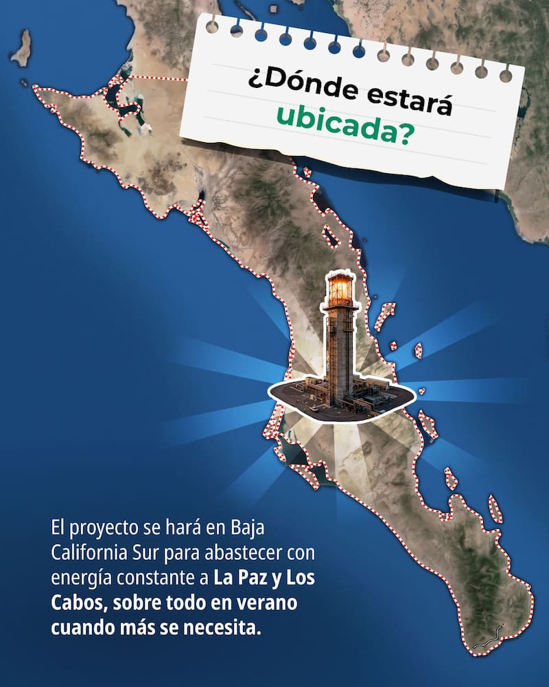 Méxo construirá tres torres termosolares para producir energía limpia con la energía del Sol.