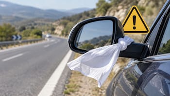 Qué significa que aparezca un trapo atado al retrovisor del coche y qué hacer