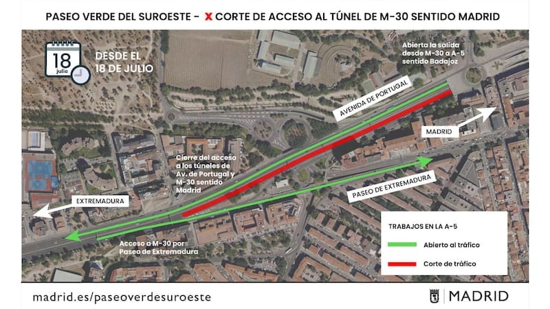 Tras un año de obras, abrirán un túnel clave que conectará la ciudad con el resto del país. (Fuente: Ayuntamiento de Madrid)