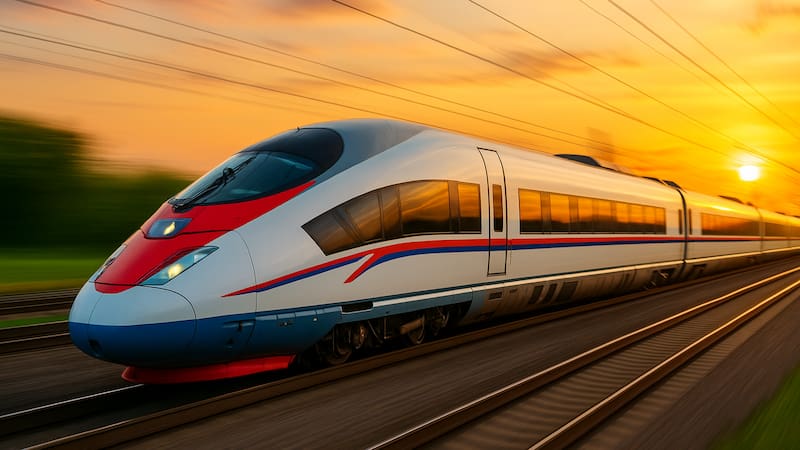 Inaugurarán el tren más rápido de América Latina: irá a más de 350km/h y será el orgullo del continente (Simulación creada con IA).