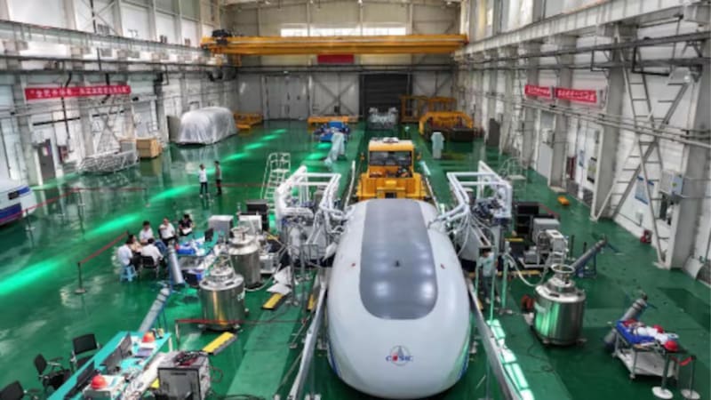 Tren bala que podría alcanzar los 1.000 km/h. Fuente: X (@chinascience)