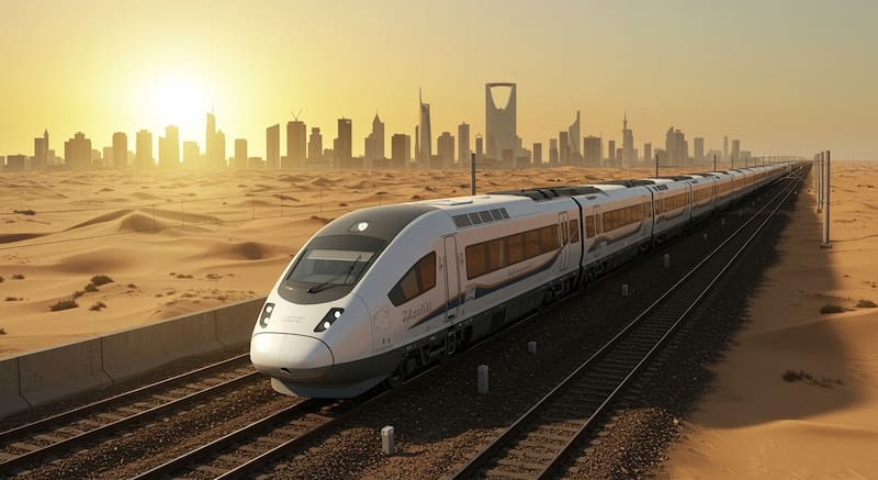 El trazado ferroviario deberá adaptarse a condiciones geográficas exigentes propias del entorno desértico del Golfo.