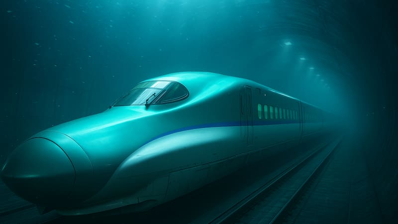 Arranca el tren submarino más rápido del mundo: conecta islas en minutos y es la nueva revelación de la ingeniería mundial. (Representación creada con IA