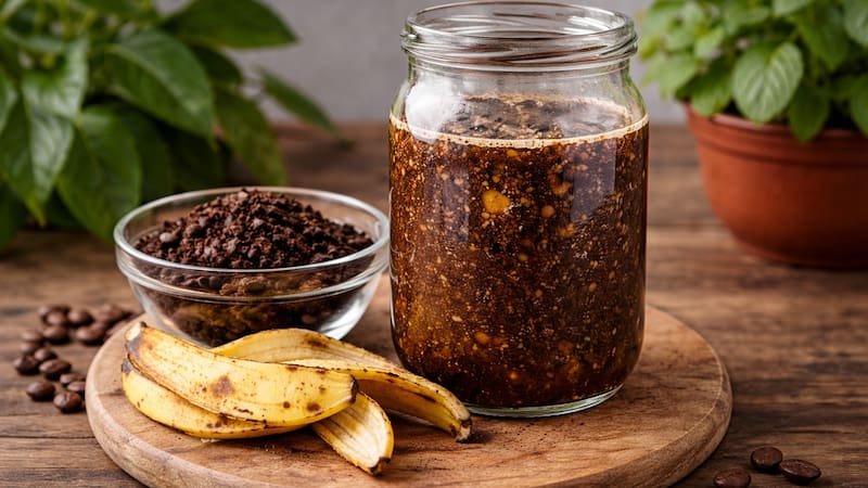 Mezclar café usado con cáscara de banana y agua es un truco casero que se volvió popular por sus beneficios.