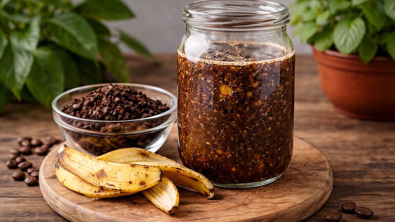 Combinar café utilizado con cáscara de banana y agua | Para qué se utiliza y por qué lo aconsejan.